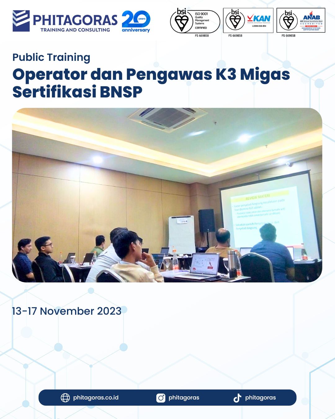 Public Training Operator dan Pengawas K3 Migas Sertifikasi BNSP