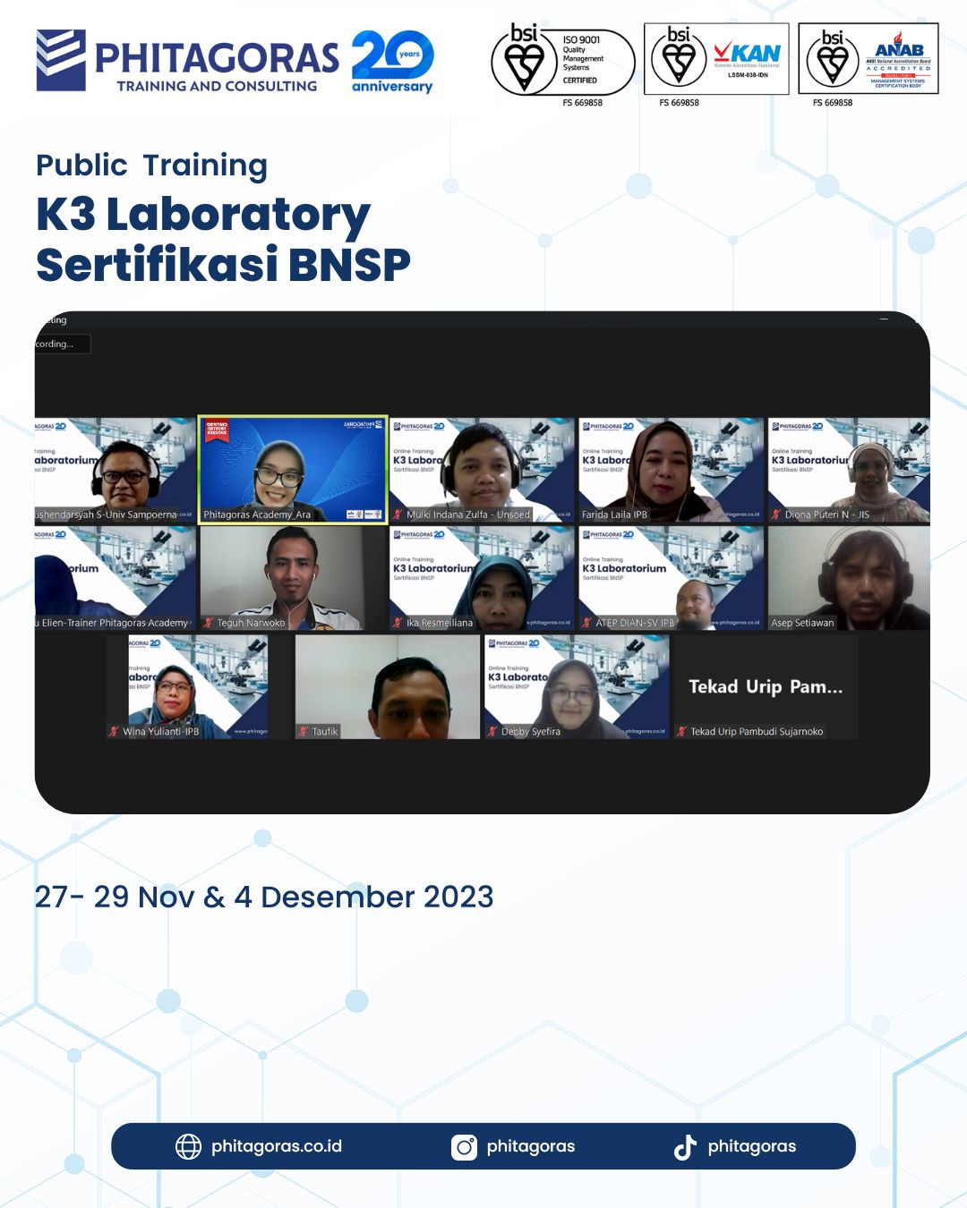 Public Training K3 Laboratory Sertifikasi BNSP