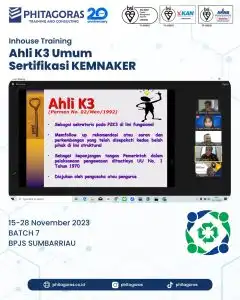 Inhouse Training Ahli K3 Umum Sertifikasi KEMNAKER - BPJS SUMBARRIAU Batch 7