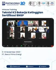 Inhouse Training Teknisi K3 Bekerja Ketinggian Sertifikasi BNSP - PT. Resco Prima Energi