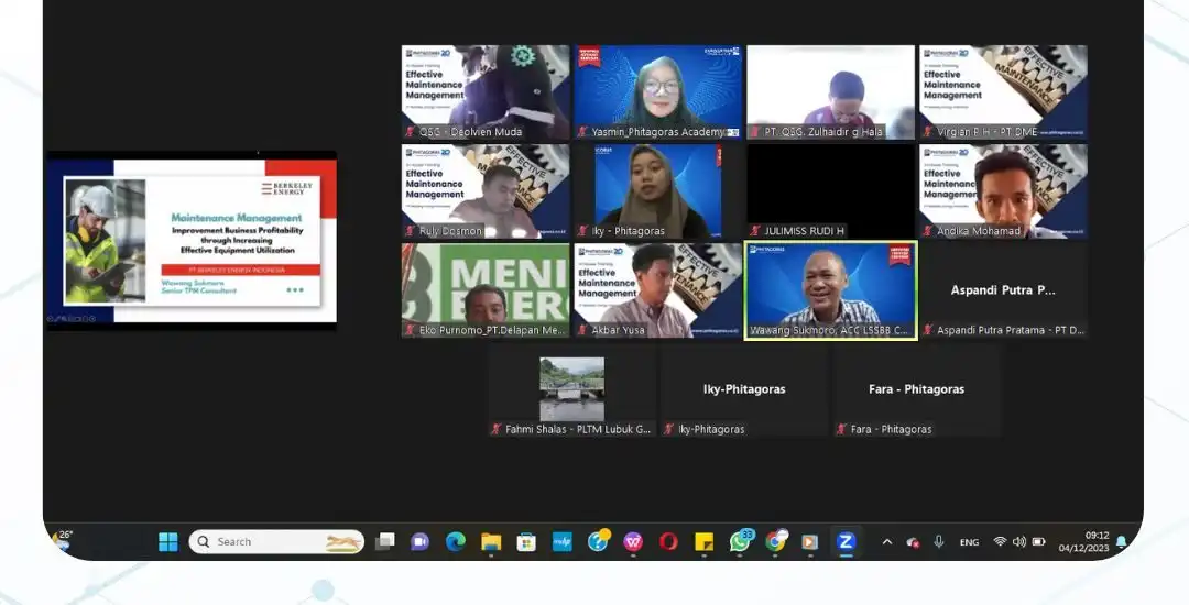 Inhouse Training Effective Maintenance Management - PT. Berkeley Energy Indonesia