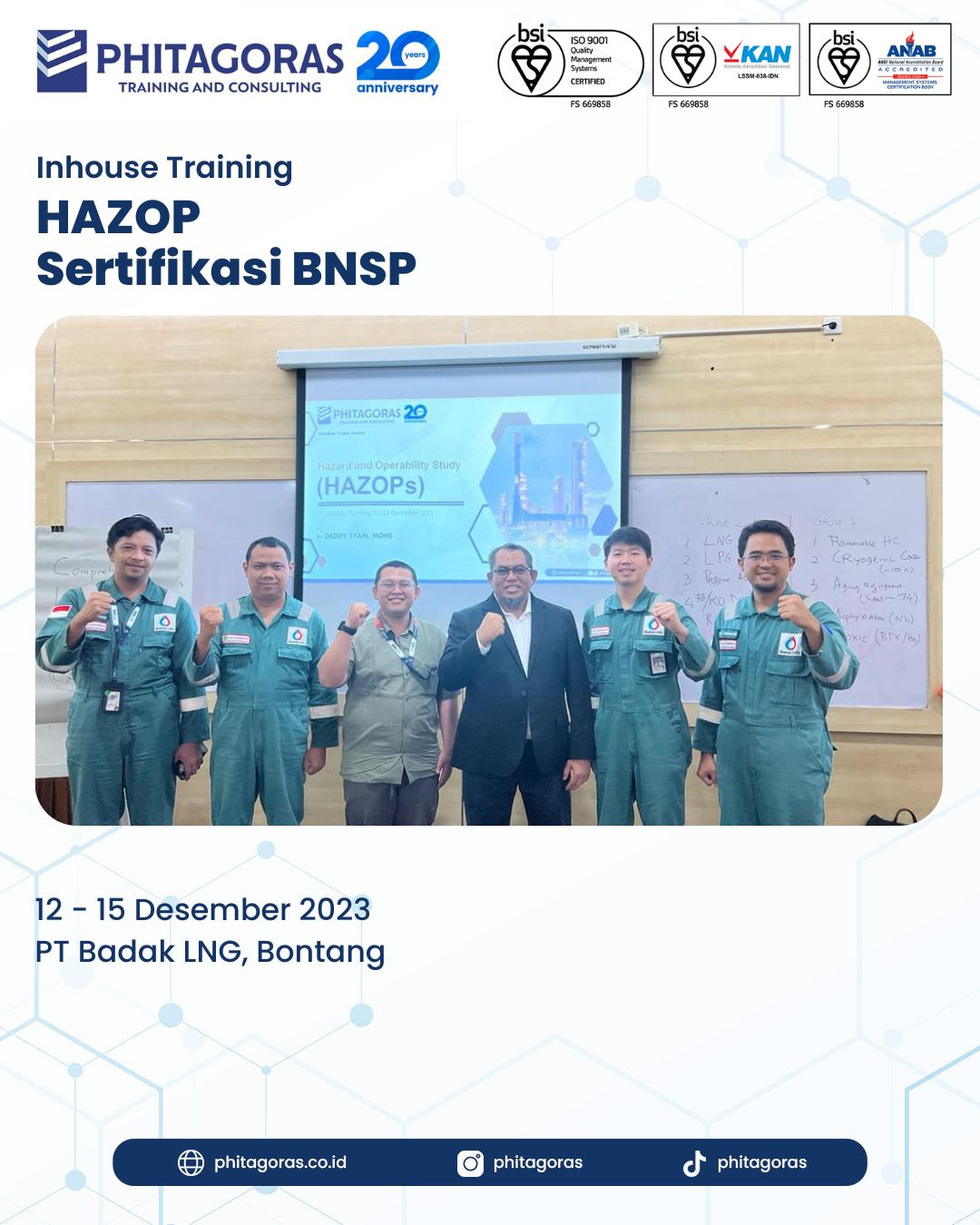 Inhouse Training HAZOP Sertifikasi BNSP - PT Badak LNG, Bontang