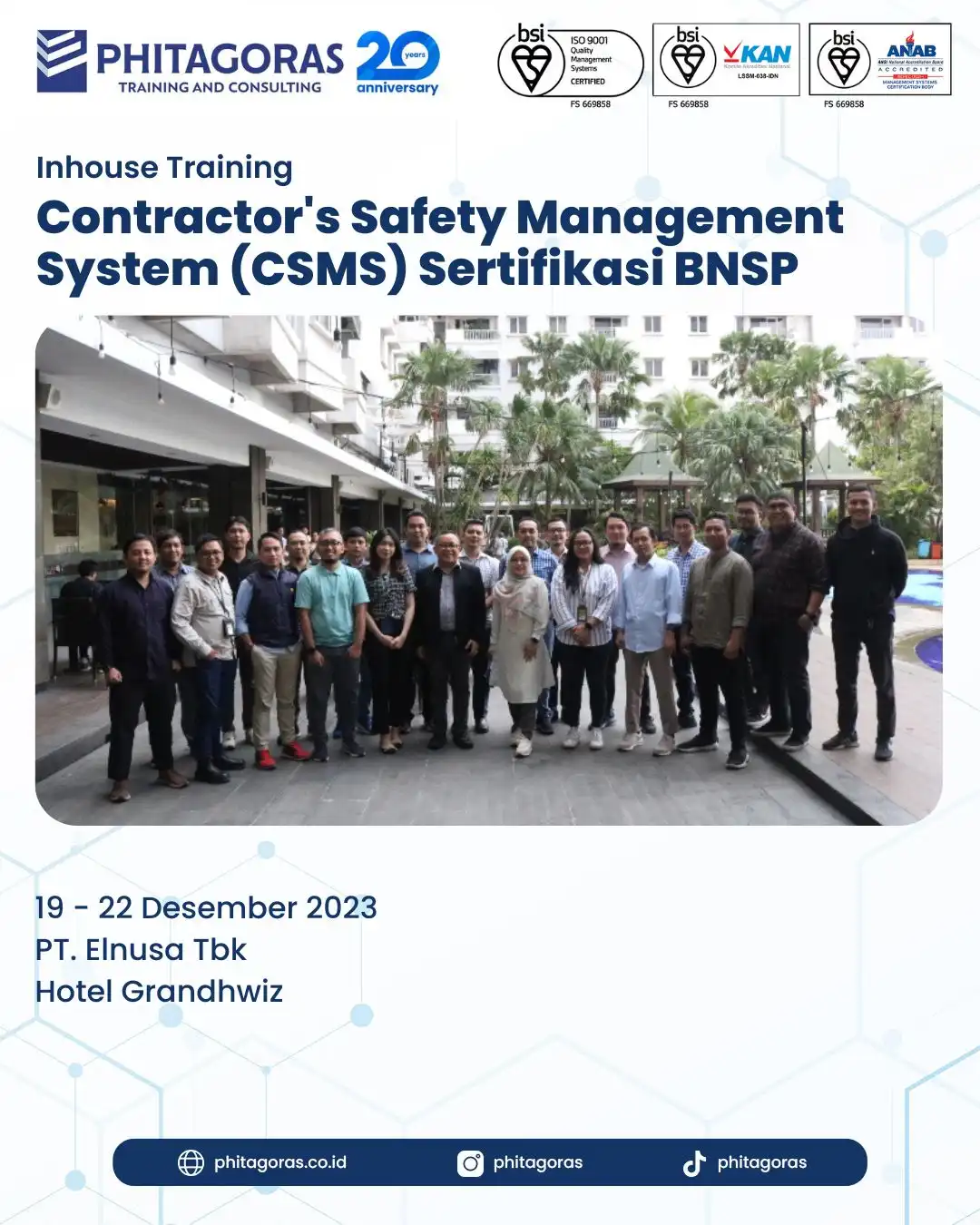 Inhouse Training Contractor's Safety Management System (CSMS) Sertifikasi BNSP - PT. Elnusa Tbk