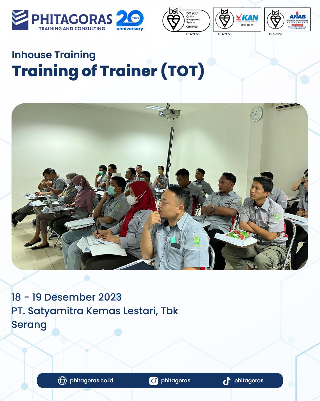 Inhouse Training of Trainer (TOT) - PT. Satyamitra Kemas Lestari, Tbk Serang
