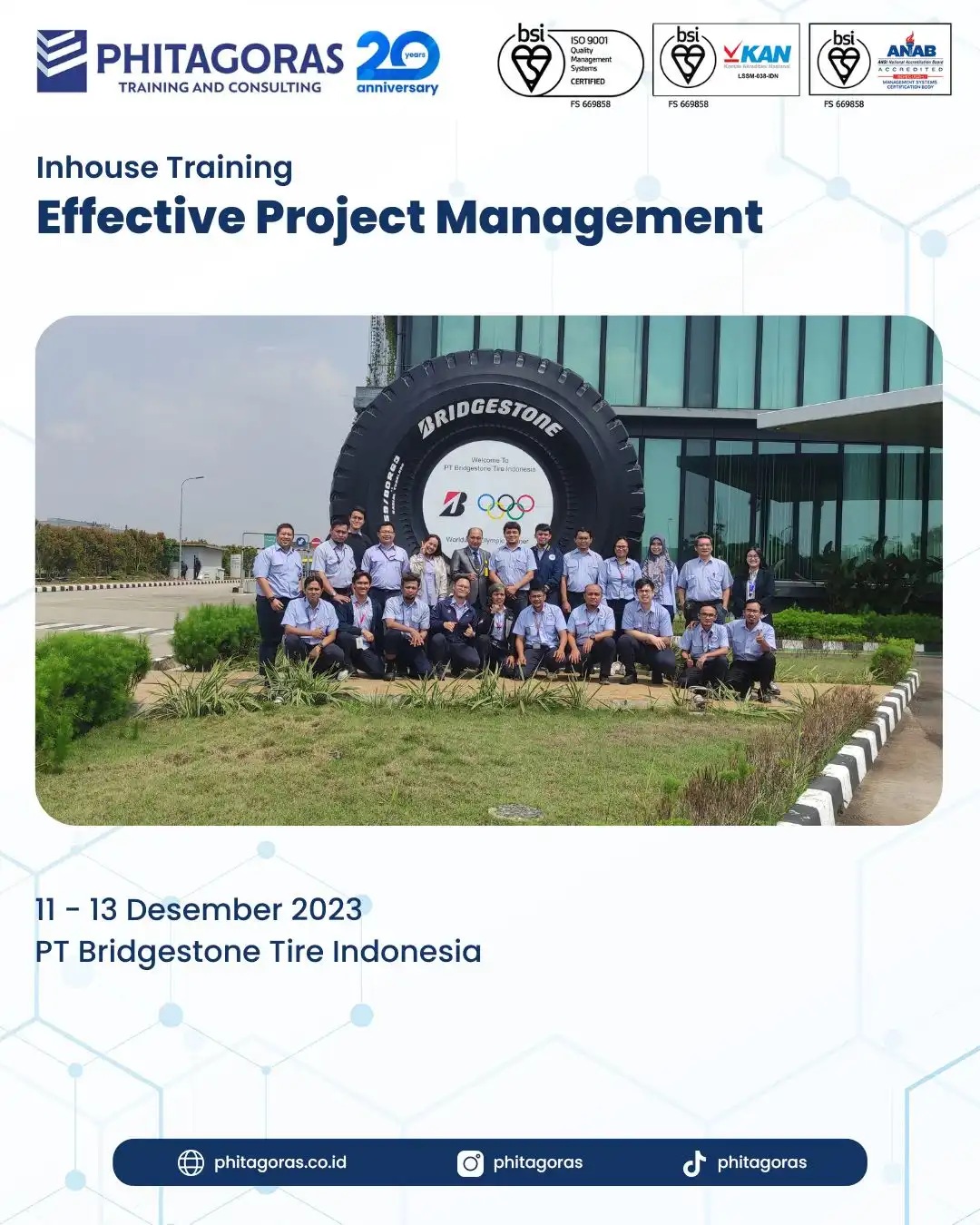 Inhouse Training Effective Project Management - PT Bridgestone Tire Indonesia