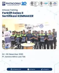 Inhouse Training Forklift Kelas II Sertifikasi KEMNAKER - PT. Sarana Mitra Luas Tbk