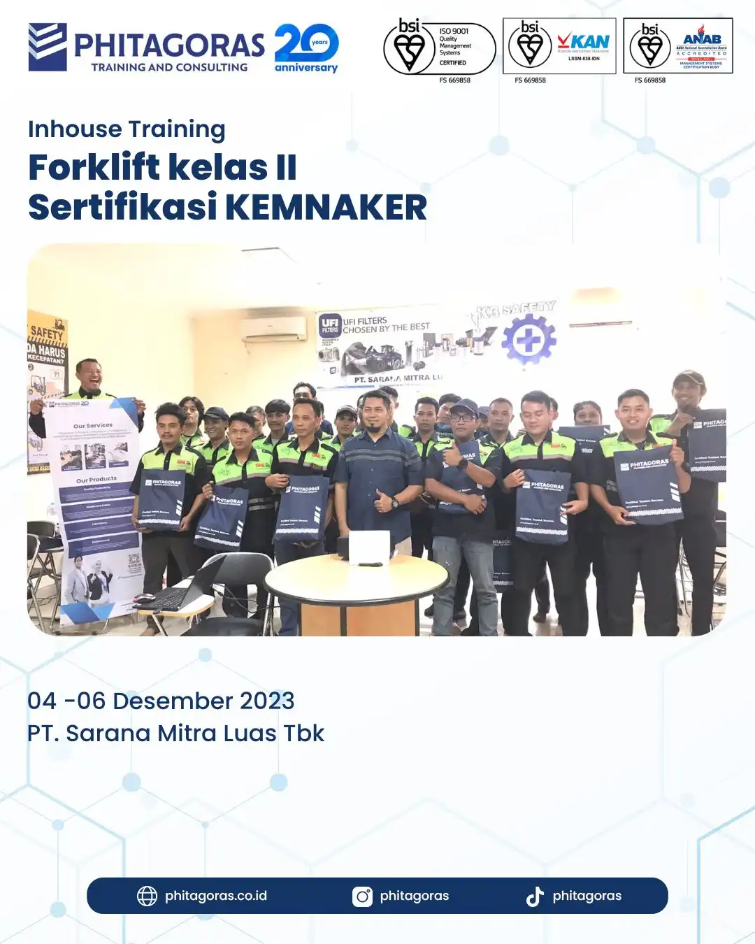 Inhouse Training Forklift Kelas II Sertifikasi KEMNAKER - PT. Sarana Mitra Luas Tbk