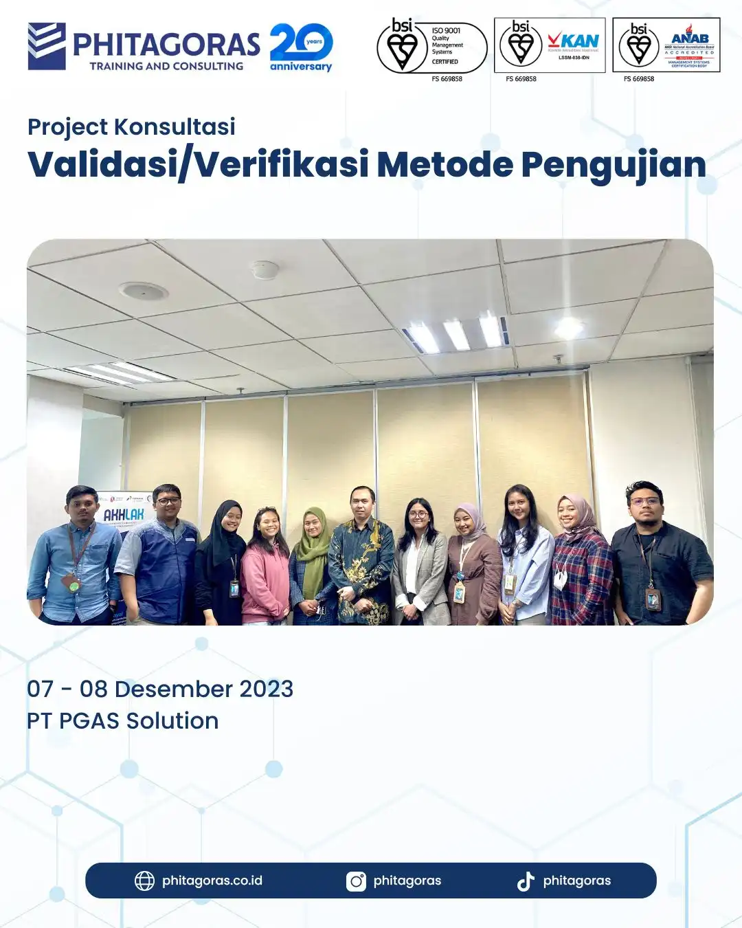 Project Konsultasi Validasi/Verifikasi Metode Pengujian - PT PGAS Solution