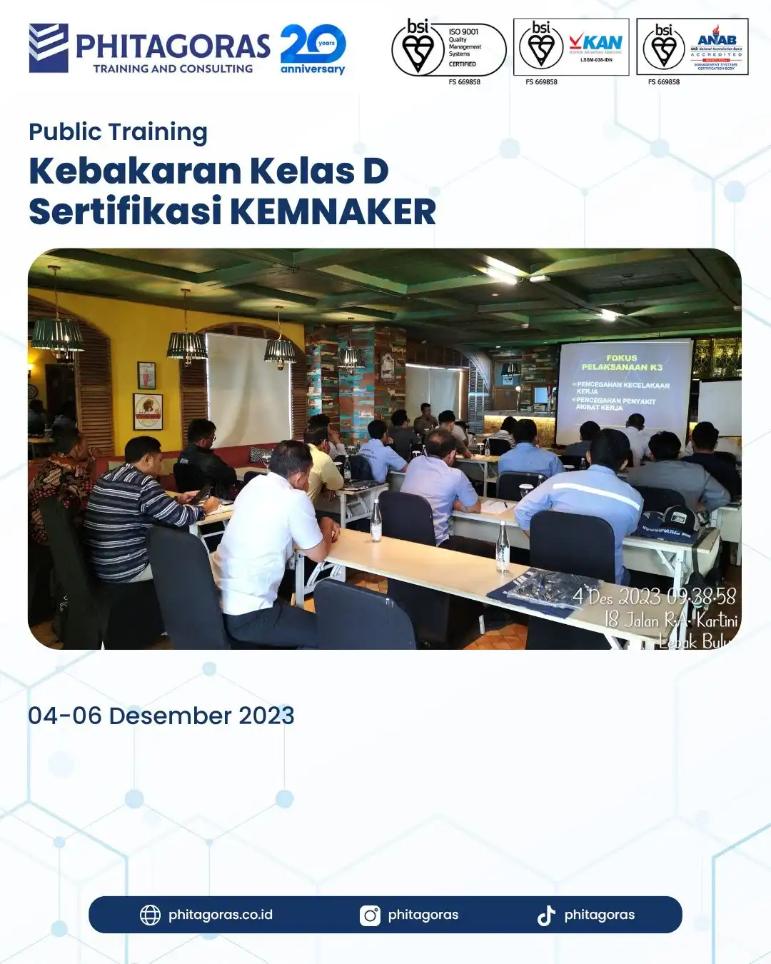 Public Training Kebakaran Kelas D Sertifikasi KEMNAKER