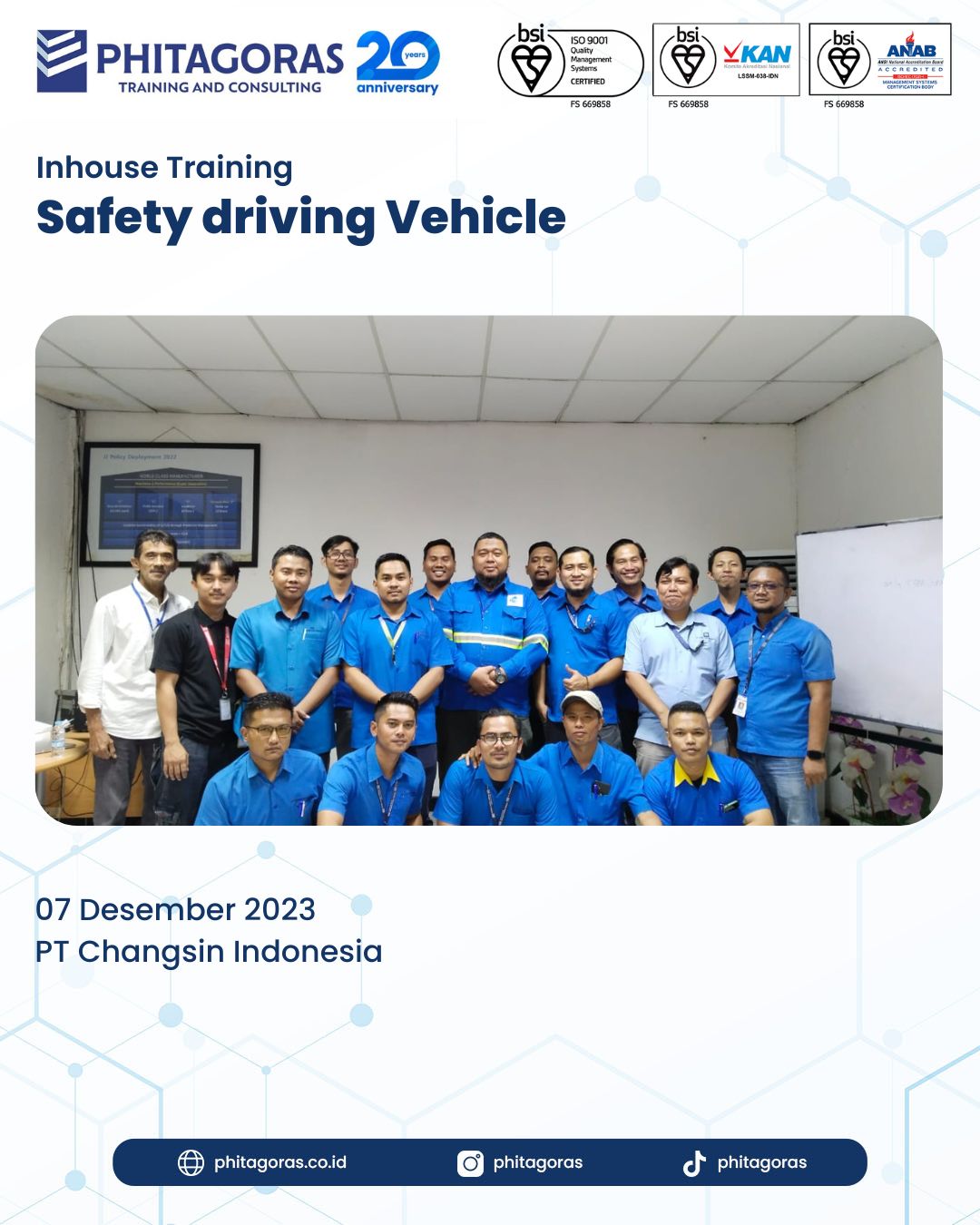 Inhouse Training Safety Driving Vehicle - PT Changsin Indonesia