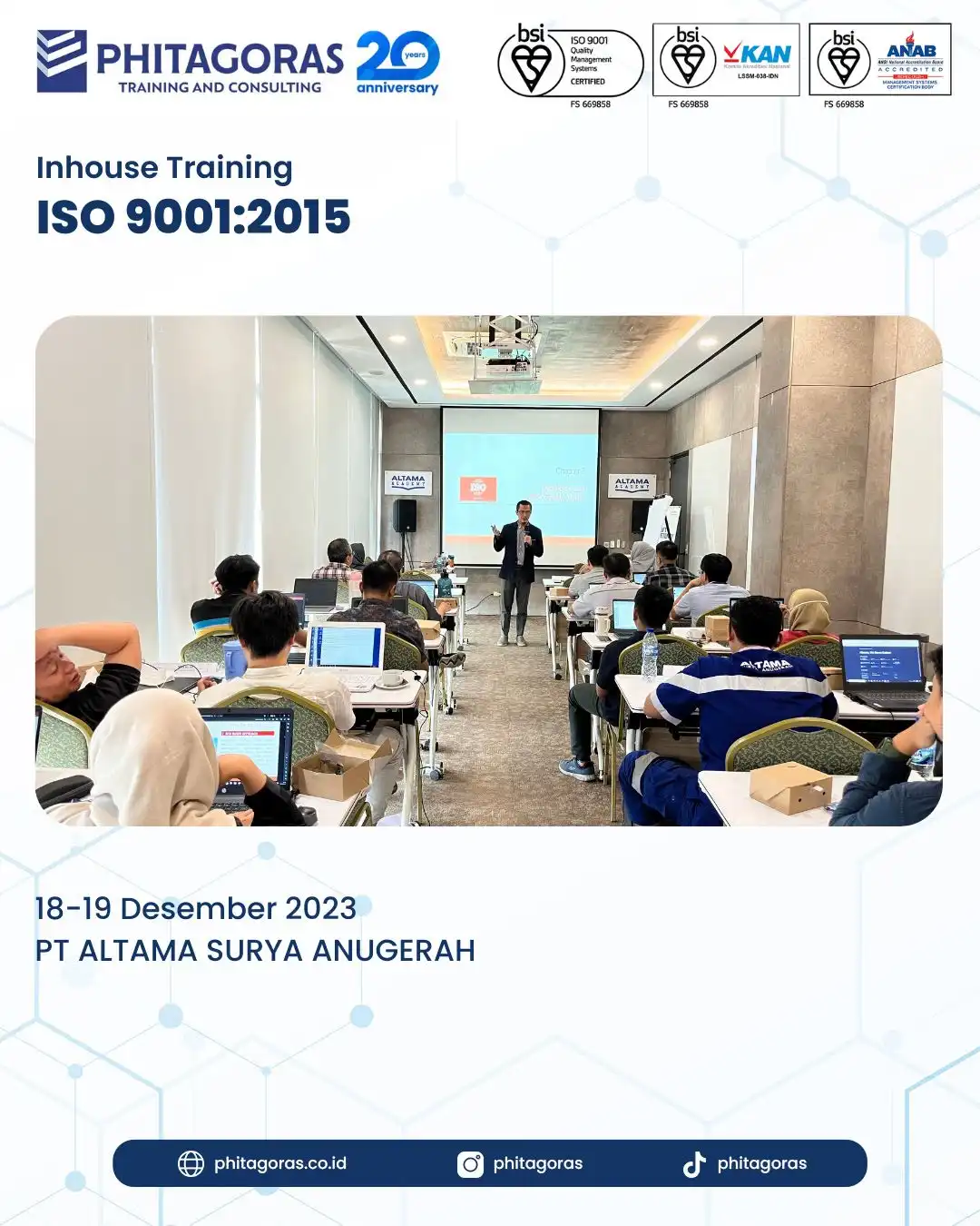 Inhouse Training ISO 9001:2015 - PT ALTAMA SURYA ANUGERAH