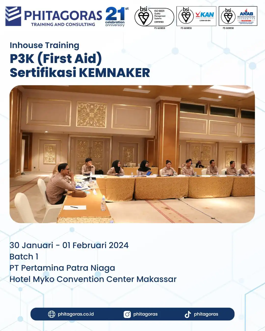 Inhouse Training P3K (First Aid) Sertifikasi KEMNAKER - PT Pertamina Patra Niaga Batch 1