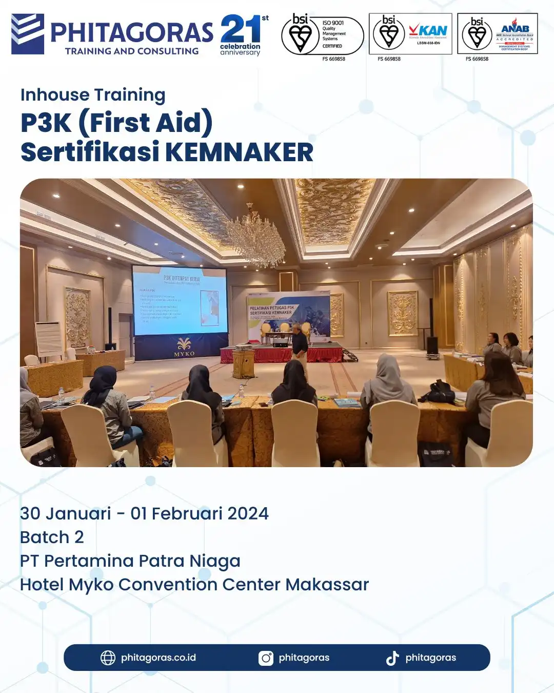 Inhouse Training P3K (First Aid) Sertifikasi KEMNAKER untuk PT Pertamina Patra Niaga Batch 2