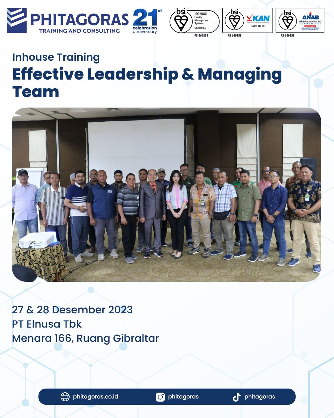 Inhouse Training Effective Leadership & Managing Team - PT Elnusa Tbk