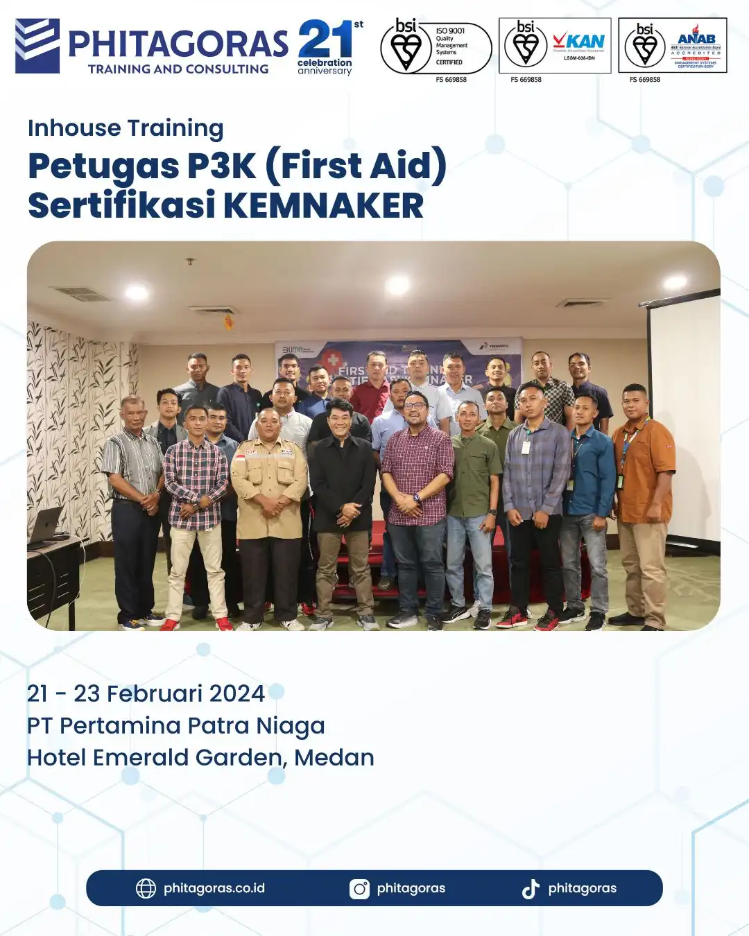 Inhouse Training Petugas P3K (First Aid) Sertifikasi KEMNAKER - PT Pertamina Patra Niaga