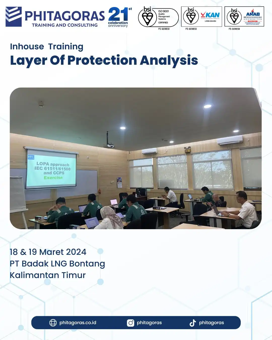 Inhouse Training Layer Of Protection Analysis - PT Badak LNG Bontang Kalimantan Timur