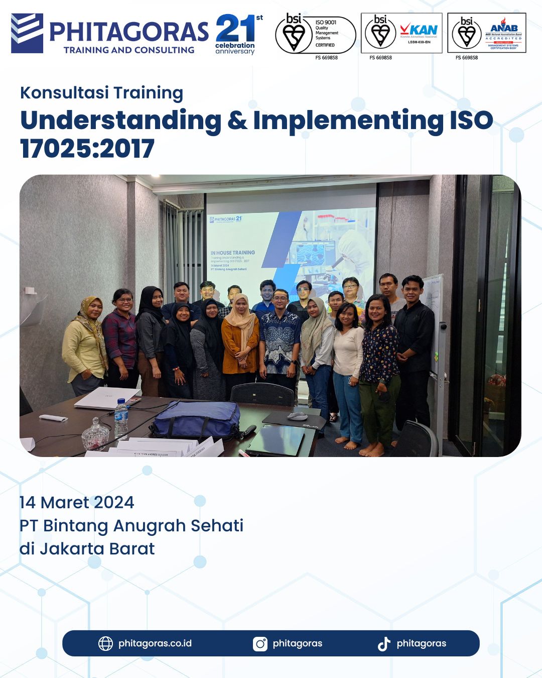 Konsultasi Training Understanding & Implementing ISO 17025:2017 - PT Bintang Anugrah Sehati di Jakarta Barat