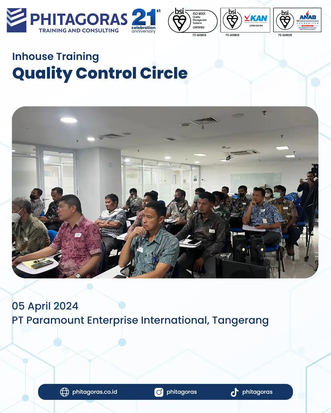 Inhouse Training Quality Control Circle - PT Paramount Enterprise International Tangerang