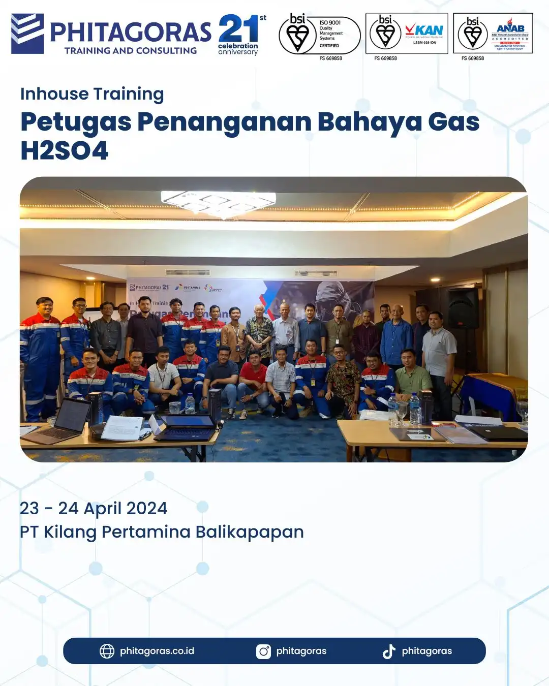 Training Petugas Penanganan Bahaya Gas H2SO4 PT Kilang Pertamina Balikpapan