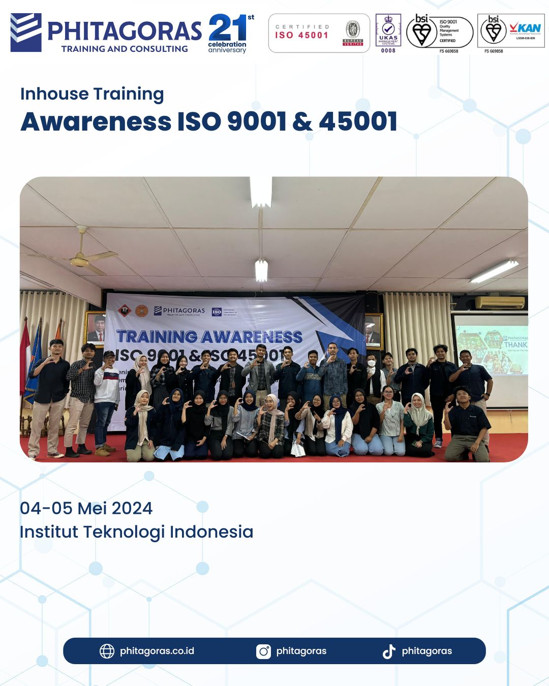 Training Awareness ISO 9001 & 45001 - Institut Teknologi Indonesia
