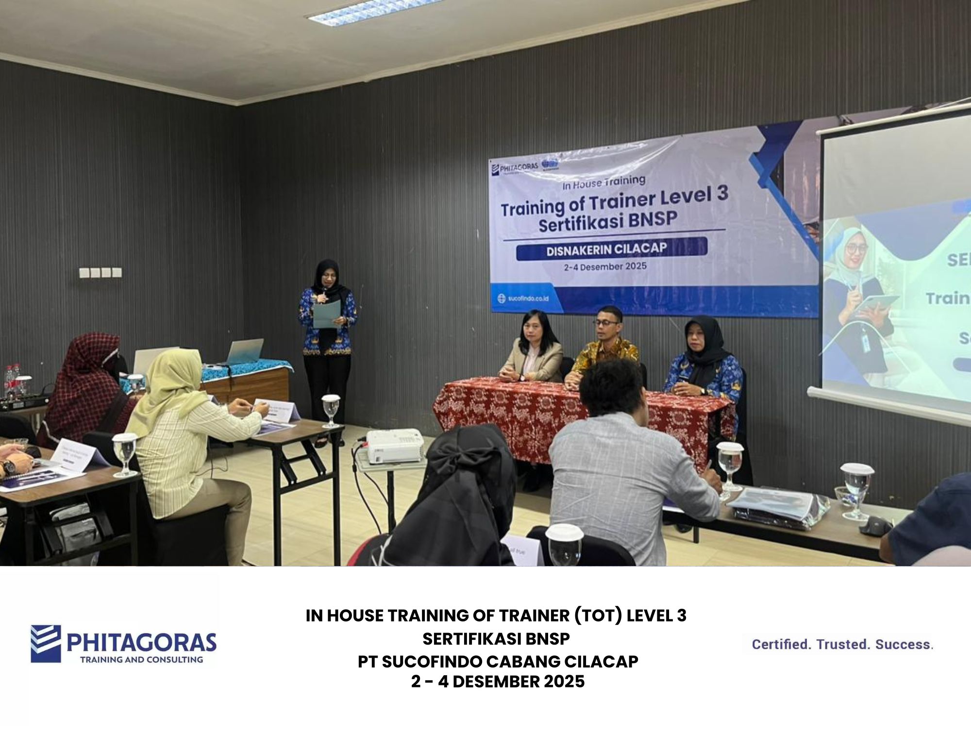 IHT Training of Trainer (TOT) Level 3 Sertifikasi BNSP, PT Sucofindo Cabang Cilacap, 2 - 4 Desember 2025