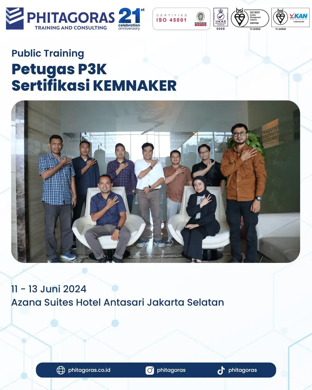 Petugas P3K Sertifikasi Kemnaker (11 - 13 Juni 2024) at Azana Suites Hotel Antasari Jakarta Selatan