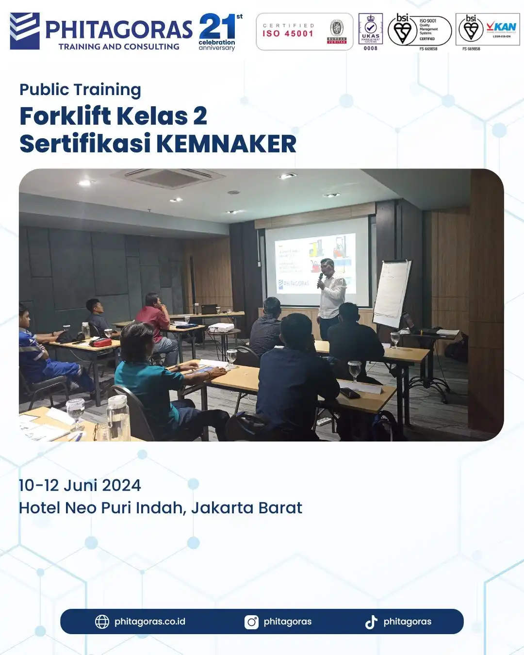 Public Training Forklift Kelas 2 Sertifikasi KEMNAKER 10-12 Juni 2024