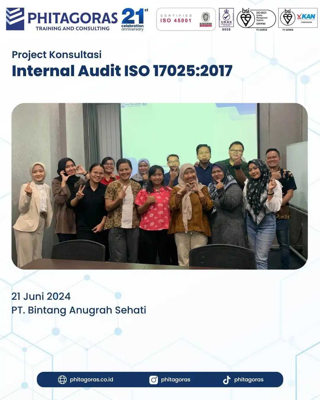 Project Konsultasi Internal Audit ISO 17025:2017 - PT. Bintang Anugrah Sehati 21 Juni 2024