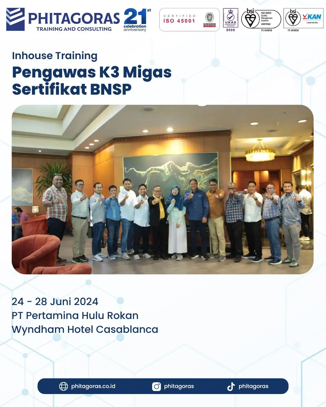 Inhouse Training Pengawas K3 Migas Sertifikat BNSP - PT Pertamina Hulu Rokan