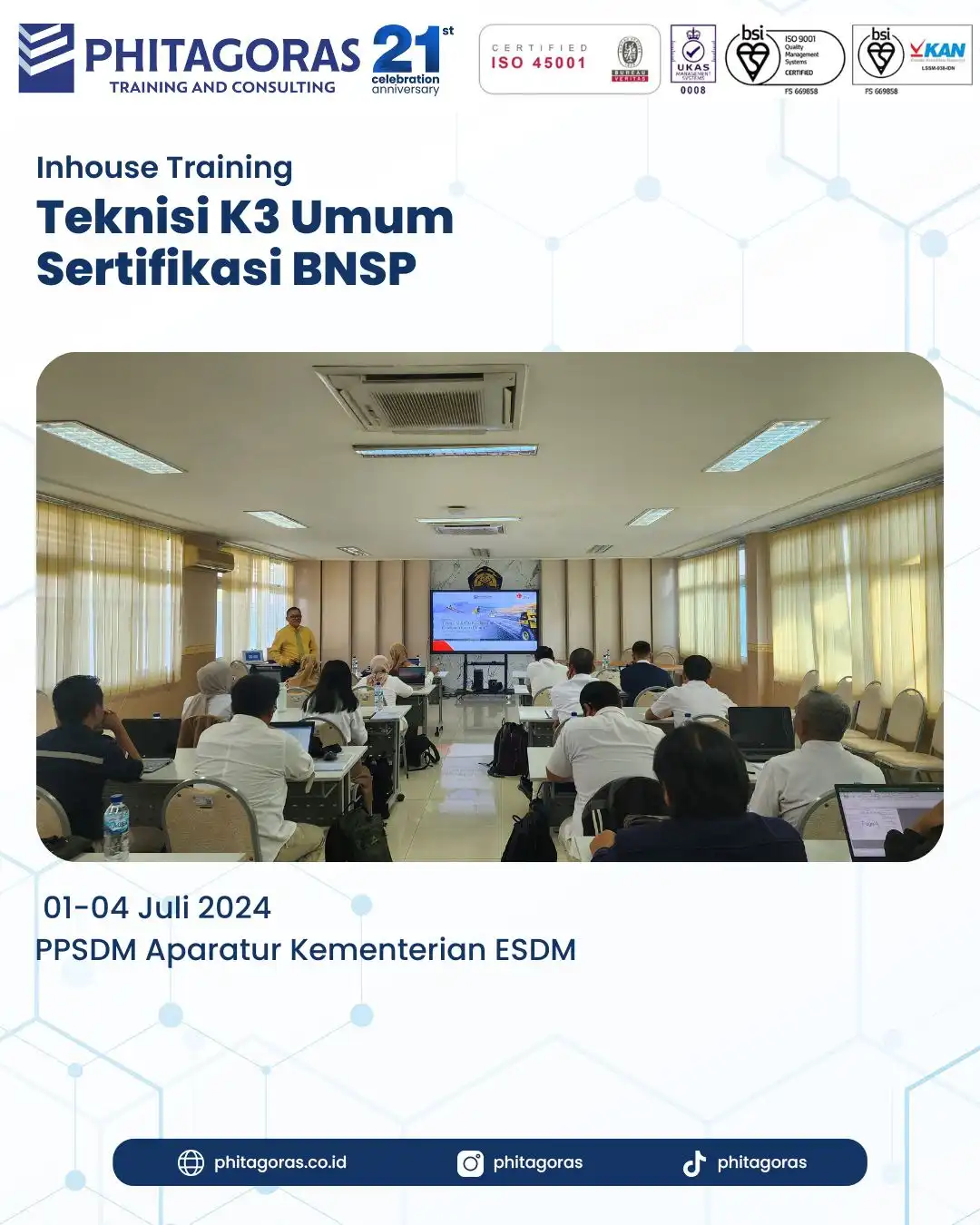 Inhouse Training Teknisi K3 Umum Sertifikasi BNSP - PPSDM Aparatur Kementerian ESDM