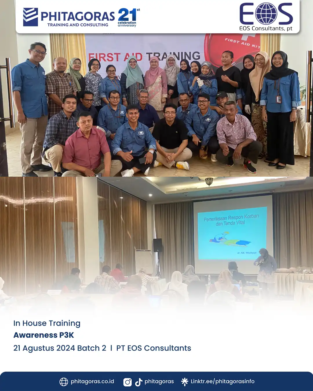 Awareness P3K Batch 2, PT EOS Consultants (21 Agustus 2024) di The Sahira Hotel Bogor