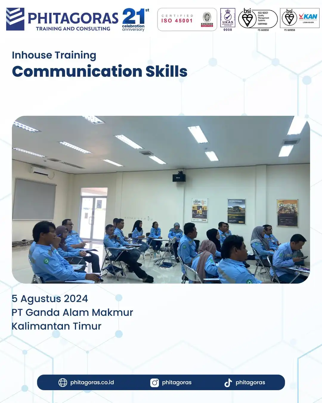 Inhouse Training Communication Skills - PT Ganda Alam Makmur Tanggal 5 Agustus 2024