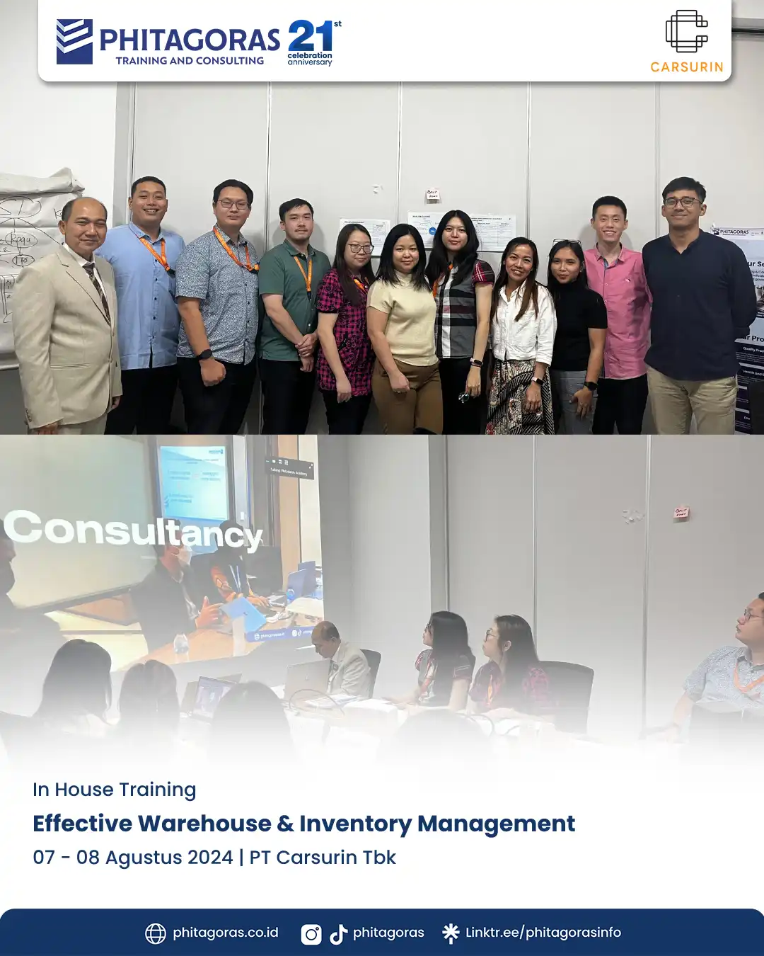 In House Training Effective Warehouse & Inventory Management - PT Carsurin Tbk Tanggal 07 - 08 Agustus 2024