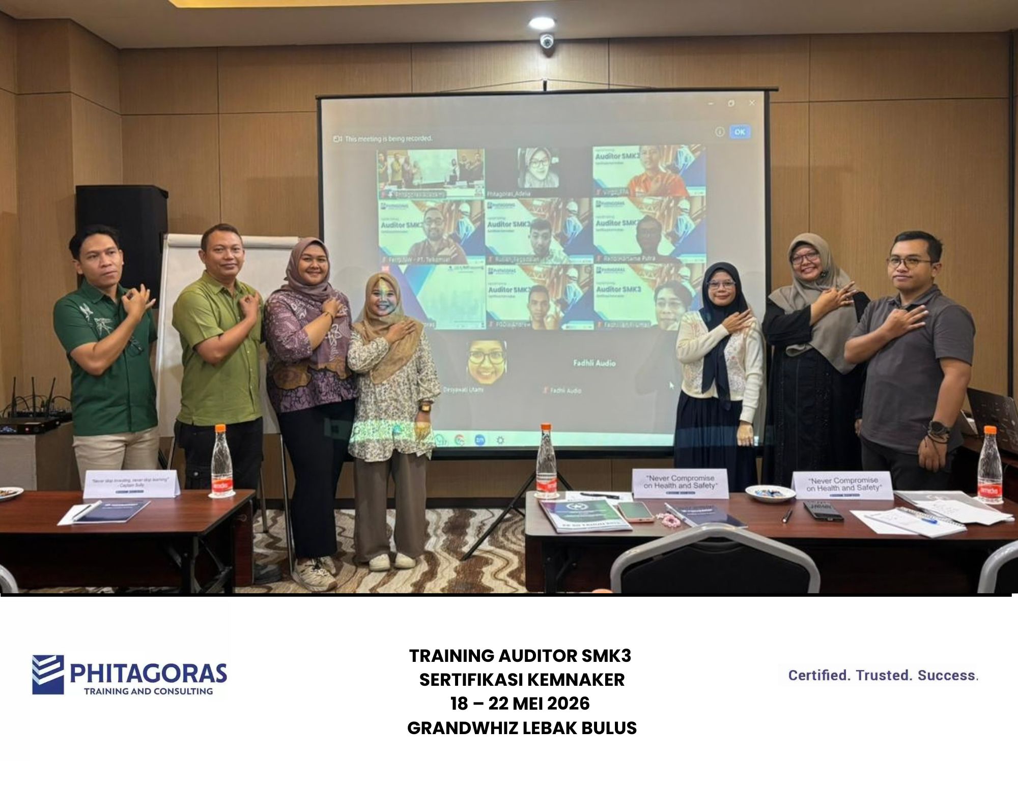 Hybrid Training Auditor SMK3 Sertifikasi Kemnaker 18 – 22 Mei 2026 Di Grandwhiz Lebak Bulus