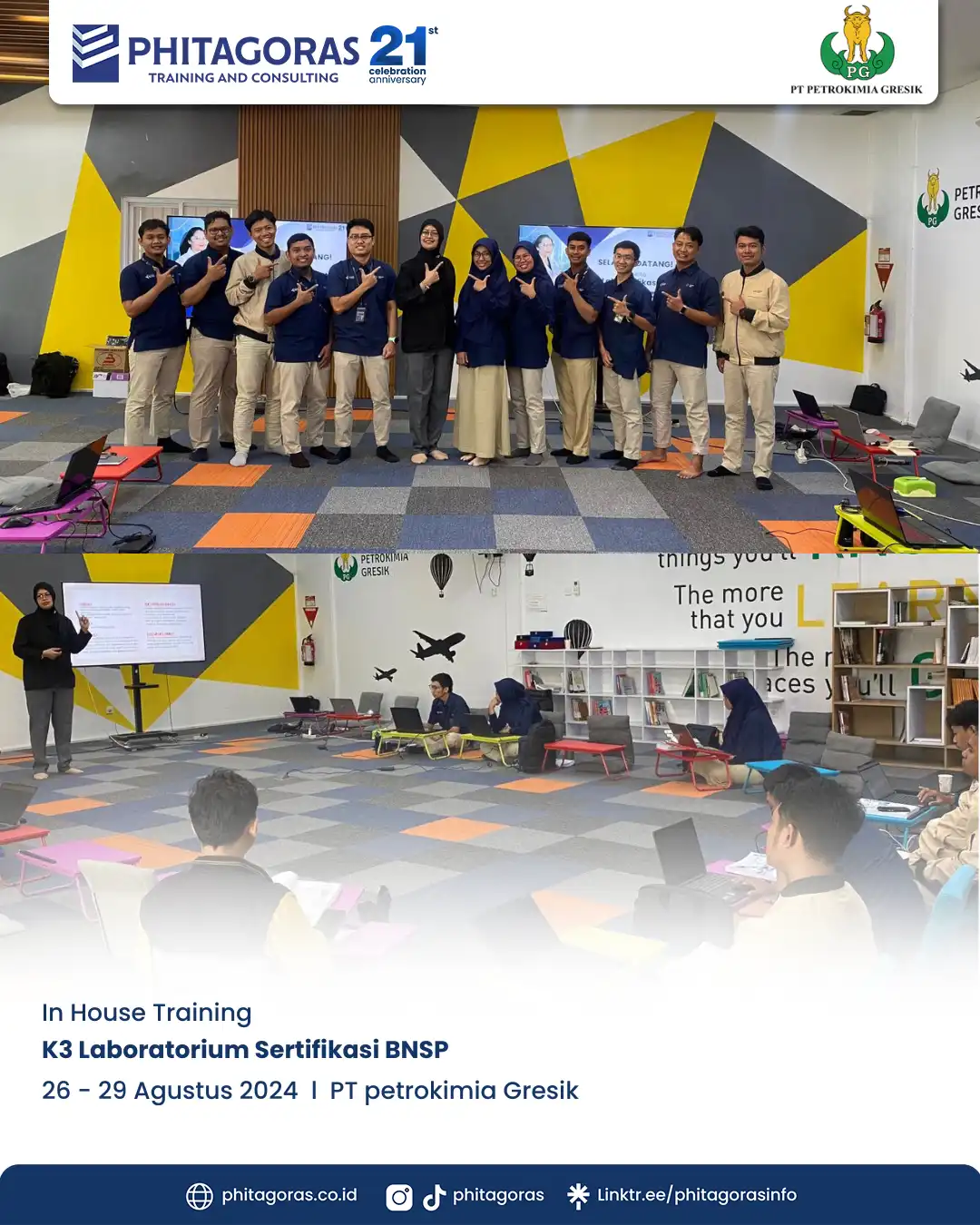 Inhouse Training K3 Laboratorium Sertifikasi BNSP - PT Petrokimia Gresik Tanggal 26 - 29 Agustus 2024