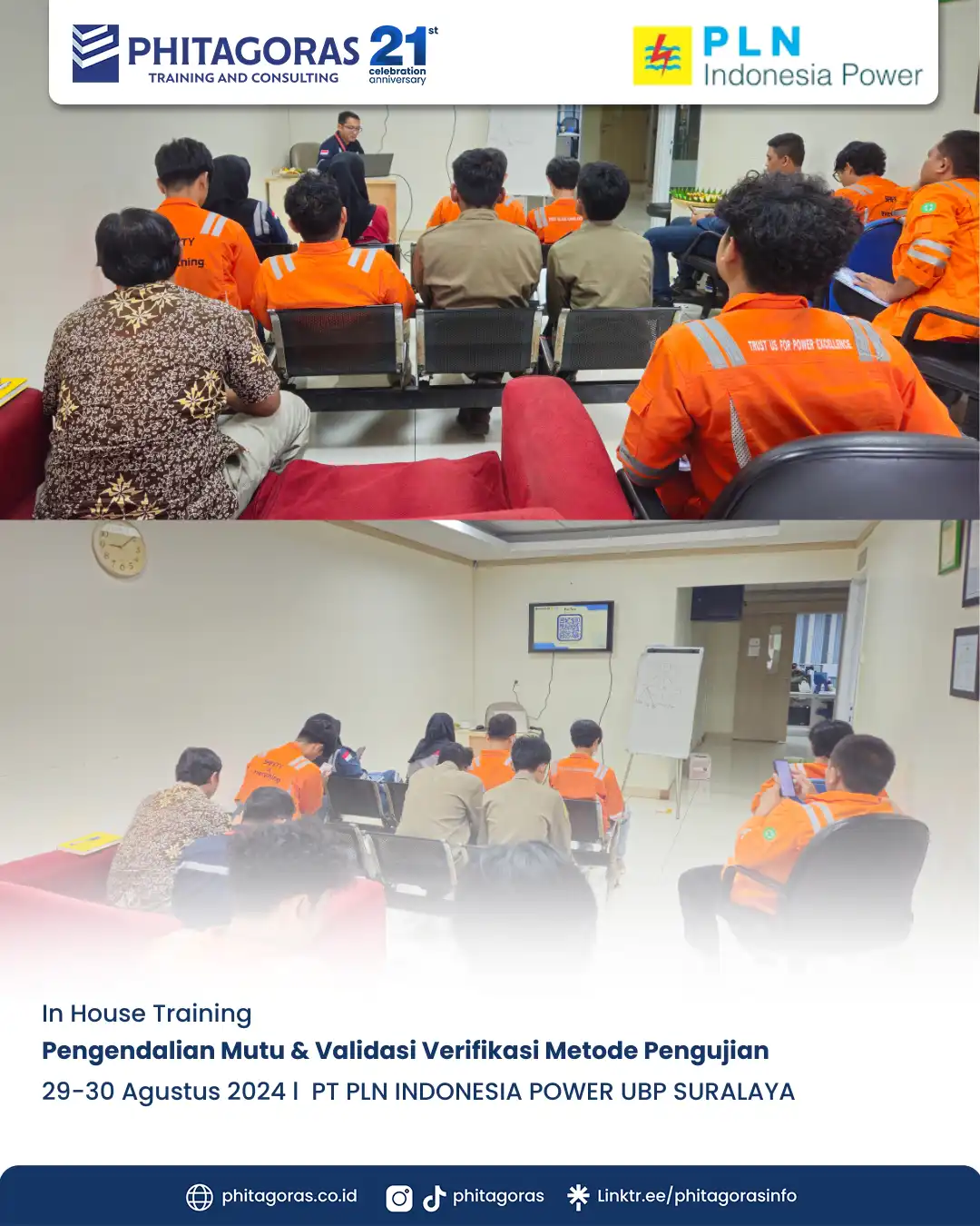In House Training Pengendalian Mutu & Validasi Verifikasi Metode Pengujian - PT PLN INDONESIA POWER UBP SURALAYA
