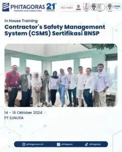 In House Training Contractor's Safety Management System (CSMS) Sertifikasi BNSP - PT ELNUSA