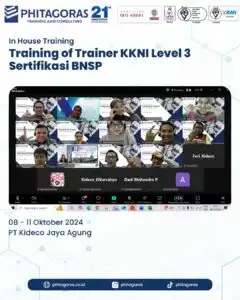 In House Training of Trainer KKNI Level 3 Sertifikasi BNSP - PT Kideco Jaya Agung Tanggal 08 - 11 Oktober 2024
