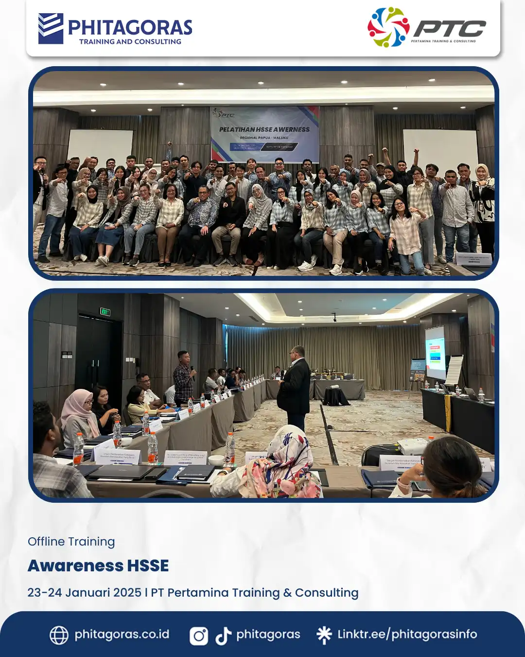 Inhouse Training Awareness HSSE, PT Pertamina Training & Consulting (23-24 Januari 2025)