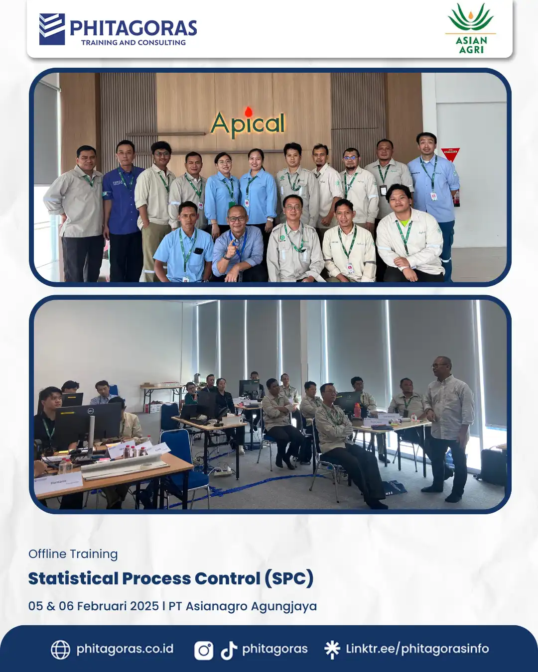 Inhouse Training Statistical Process Control (SPC), PT Asianagro Agungjaya (5 & 6 Februari 2025)
