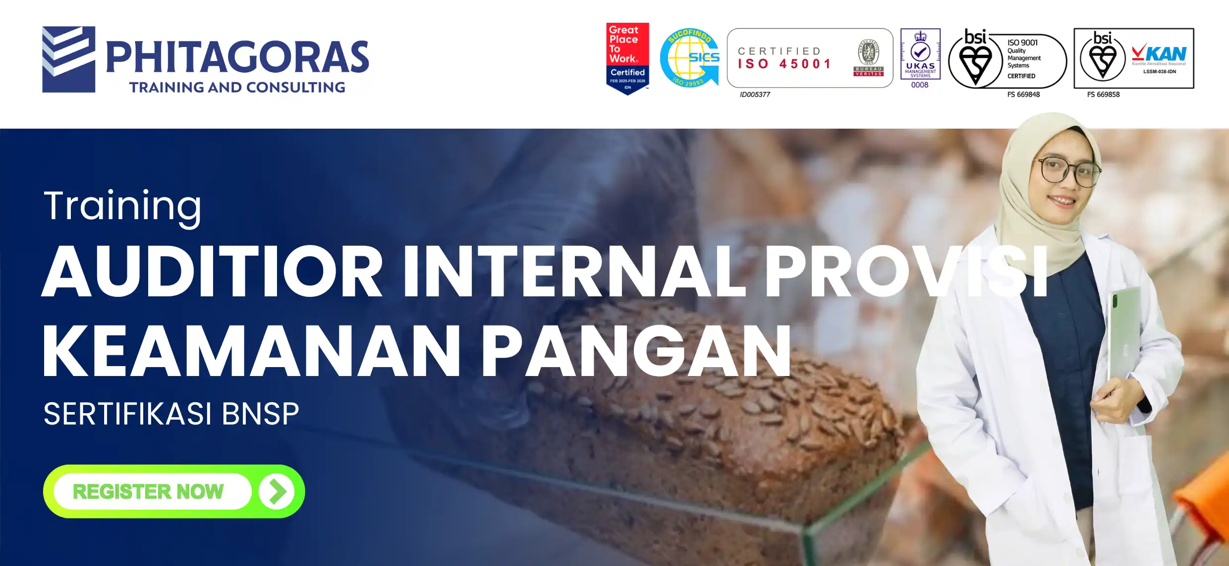 Training Auditior internal provisi keamanan pangan Sertifikasi BNSP