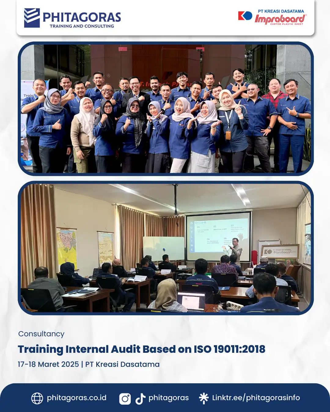Consultancy - Training Internal Audit Based on ISO 19011 2018, PT Kreasi Dasatama (17-18 Maret 2025)