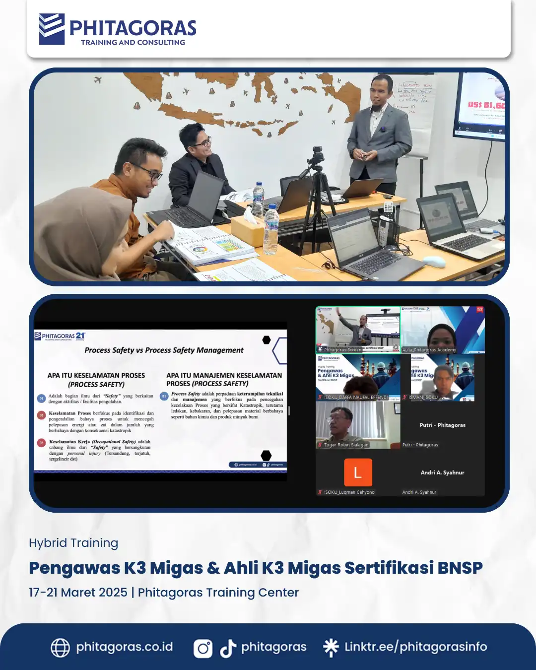 Hybrid Training - Pengawas K3 Migas & Ahli K3 Migas Sertifikasi BNSP, Phitagoras Training Center (17-21 Maret 2025)