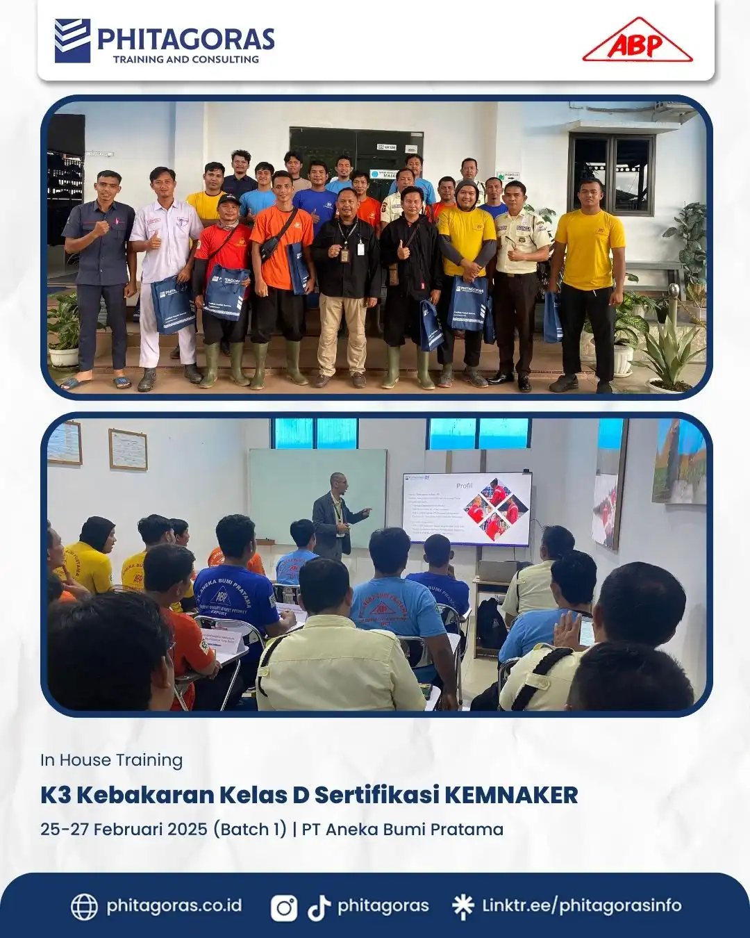 K3 Kebakaran Kelas D Sertifikasi KEMNAKER Batch 1