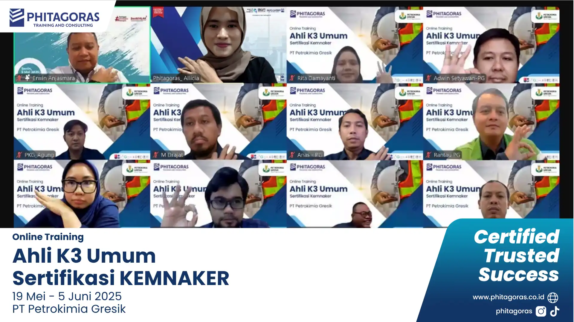 Foto Bersama Ahli K3 Umum Sertifikasi KEMNAKER PT Petrokimia Gresik 19 Mei - 5 Juni 2025 (2)