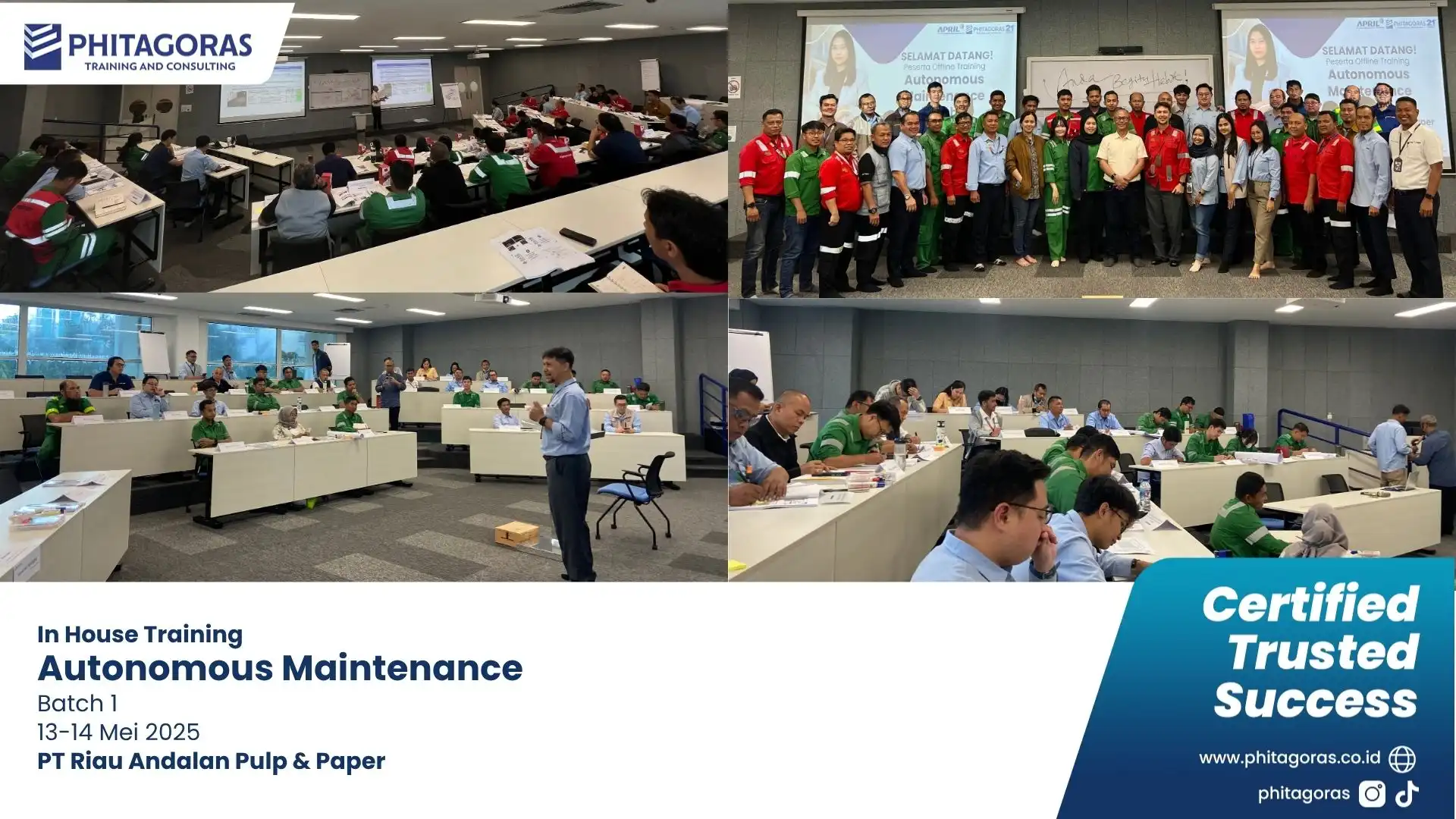 kegiatan In House Training Autonomous Maintenance - PT Riau Andalan Pulp & Paper Batch 1 13-14 Mei 2025