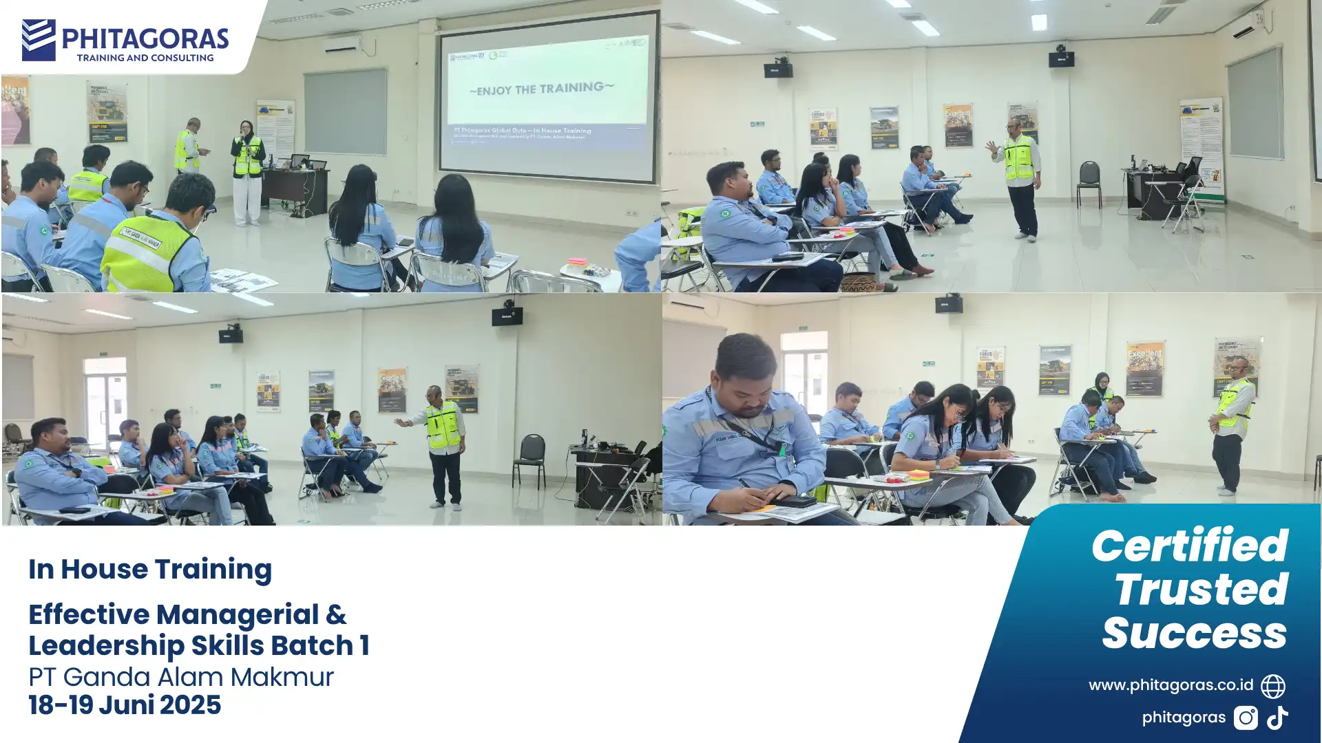 Dokumentasi Kegiatan In House Training Effective Managerial & Leadership Skills Batch 1, PT Ganda Alam Makmur 18-19 Juni 2025