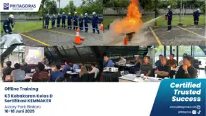 Dokumentasi Kegiatan Offline Training K3 Kebakaran Kelas D Sertifikasi KEMNAKER, Aviary Park Bintaro (16-18 Juni 2025)