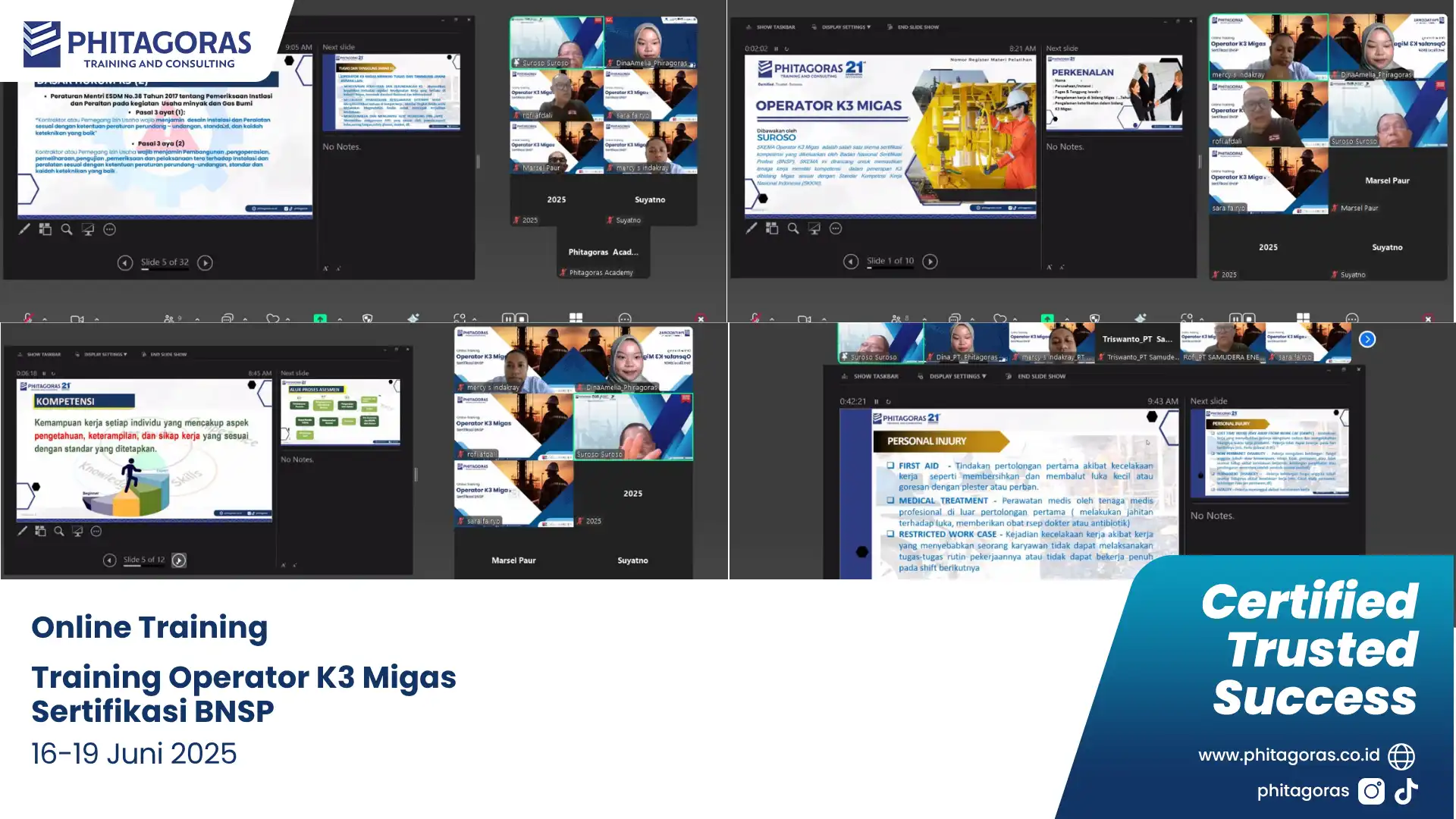 Dokumentasi Kegiatan Online Training Operator K3 Migas Sertifikasi BNSP 16-19 Juni 2025