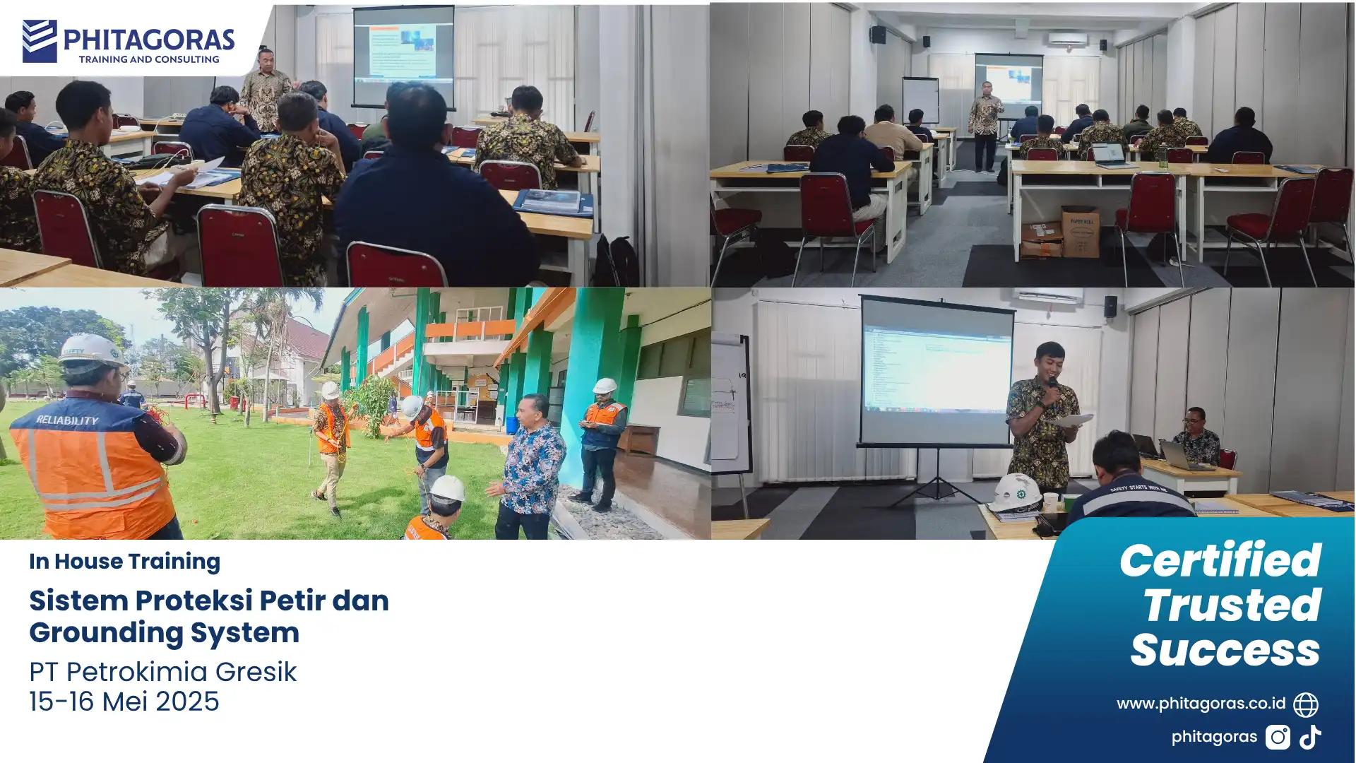 Foto Kegiatan IHT - Sistem Proteksi Petir dan Grounding System, PT Petrokimia Gresik (15-16 Mei 2025)